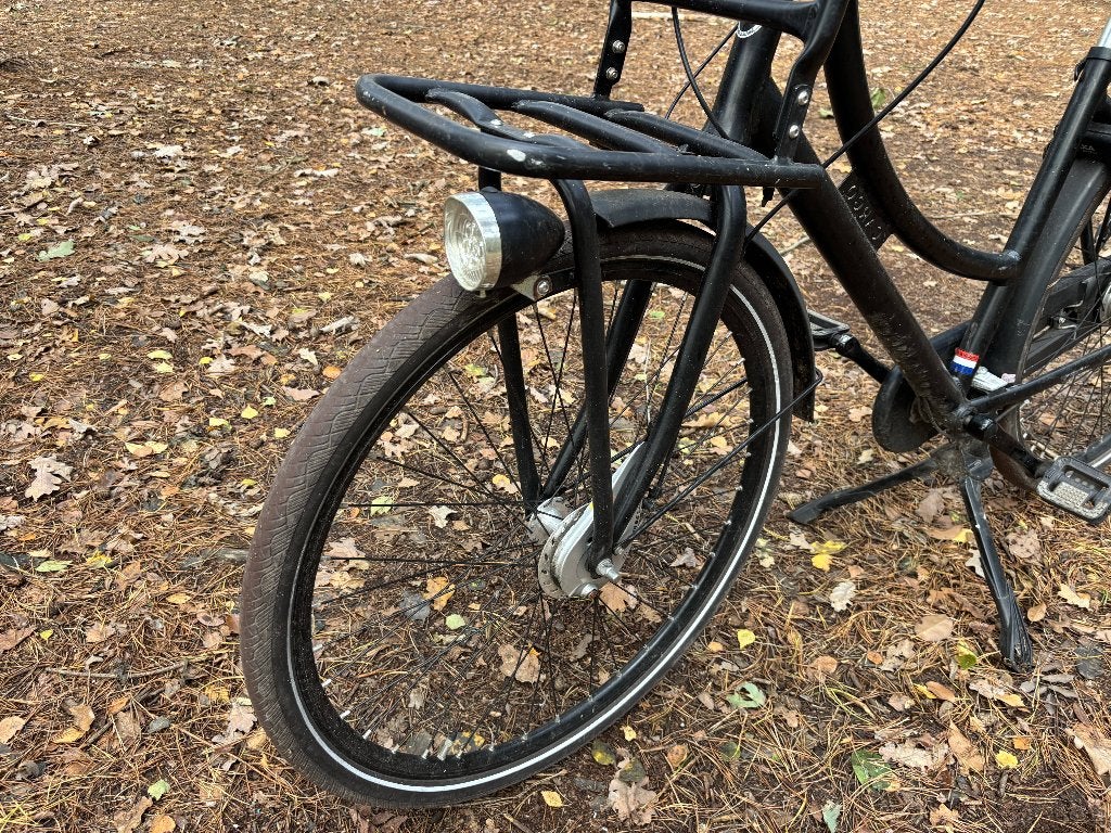Cargo damesfiets met aanhangfiets en kinderzitje, Gebruikt, (Extra) lage instap, Trommelrem, Ophalen