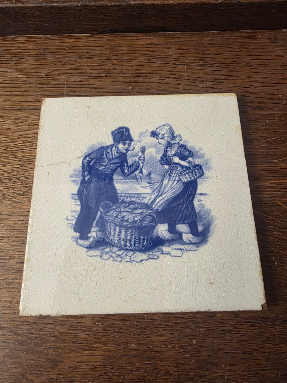 Antieke Delfts Blauwe Tegels - Hollands Tafereel, Antiek en Kunst, Ophalen of Verzenden