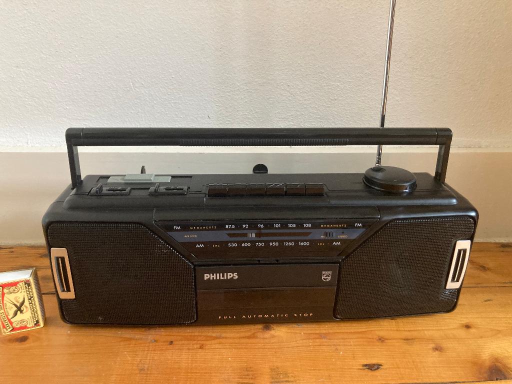 Eighties radiocassetterecorder Philips AQ5190 cassettespeler, Ophalen of Verzenden, Gebruikt