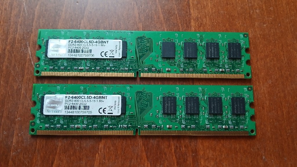 4GB (2x2GB) G.Skill DDR2-800, Computers en Software, RAM geheugen, Ophalen of Verzenden, Zo goed als nieuw, DDR2, Desktop