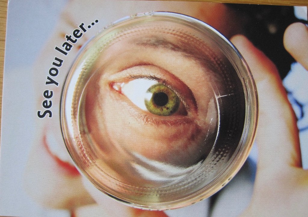 Boomerang - see you later - gooi het in de glasbak, Verzamelen, Verzenden, 1980 tot heden, Ongelopen, Overige thema's