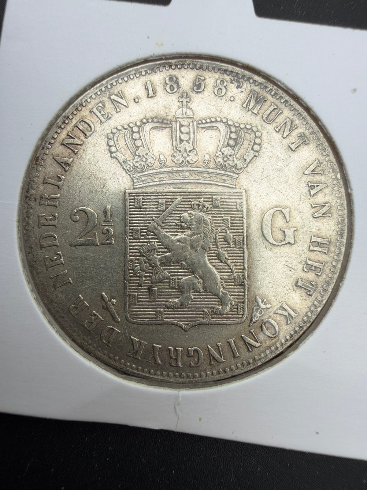 Rijksdaalder 1858 Willem III, Koning Willem III, Zilver, Ophalen of Verzenden, Losse munt