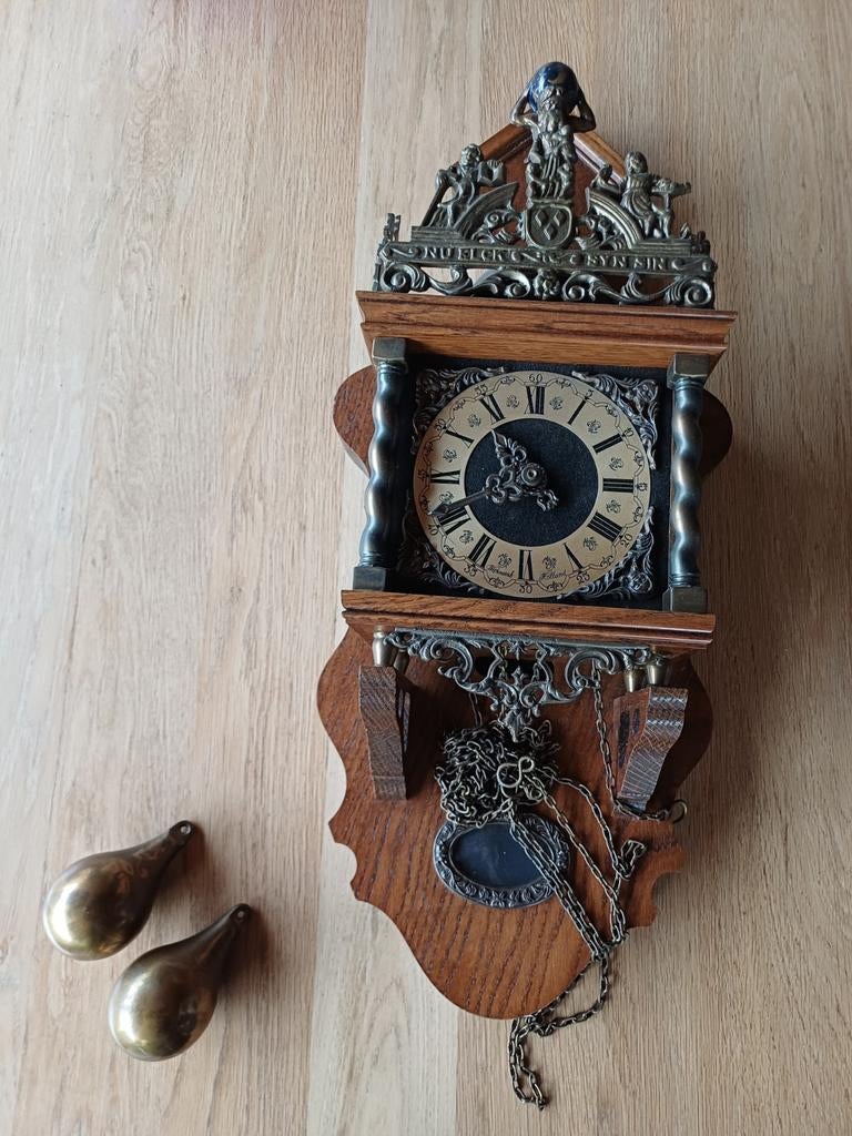 Antieke klok - Zaanse Wandklok met Gewichten, Antiek en Kunst, Antiek | Klokken, Ophalen