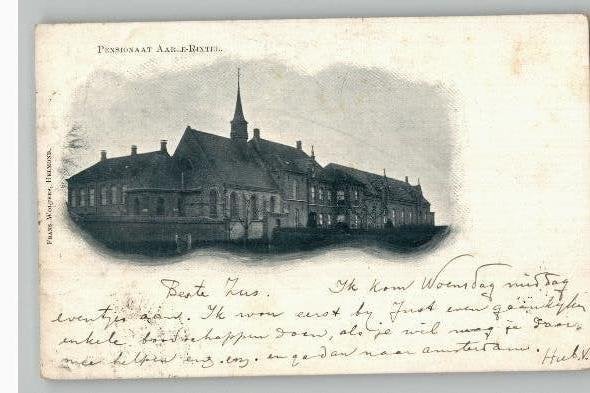 Aarle-Rixtel Pensionaat st 1901  uitg Frans Wolters TOPKAART, Verzamelen, Verzenden, Voor 1920, Gelopen, Noord-Brabant