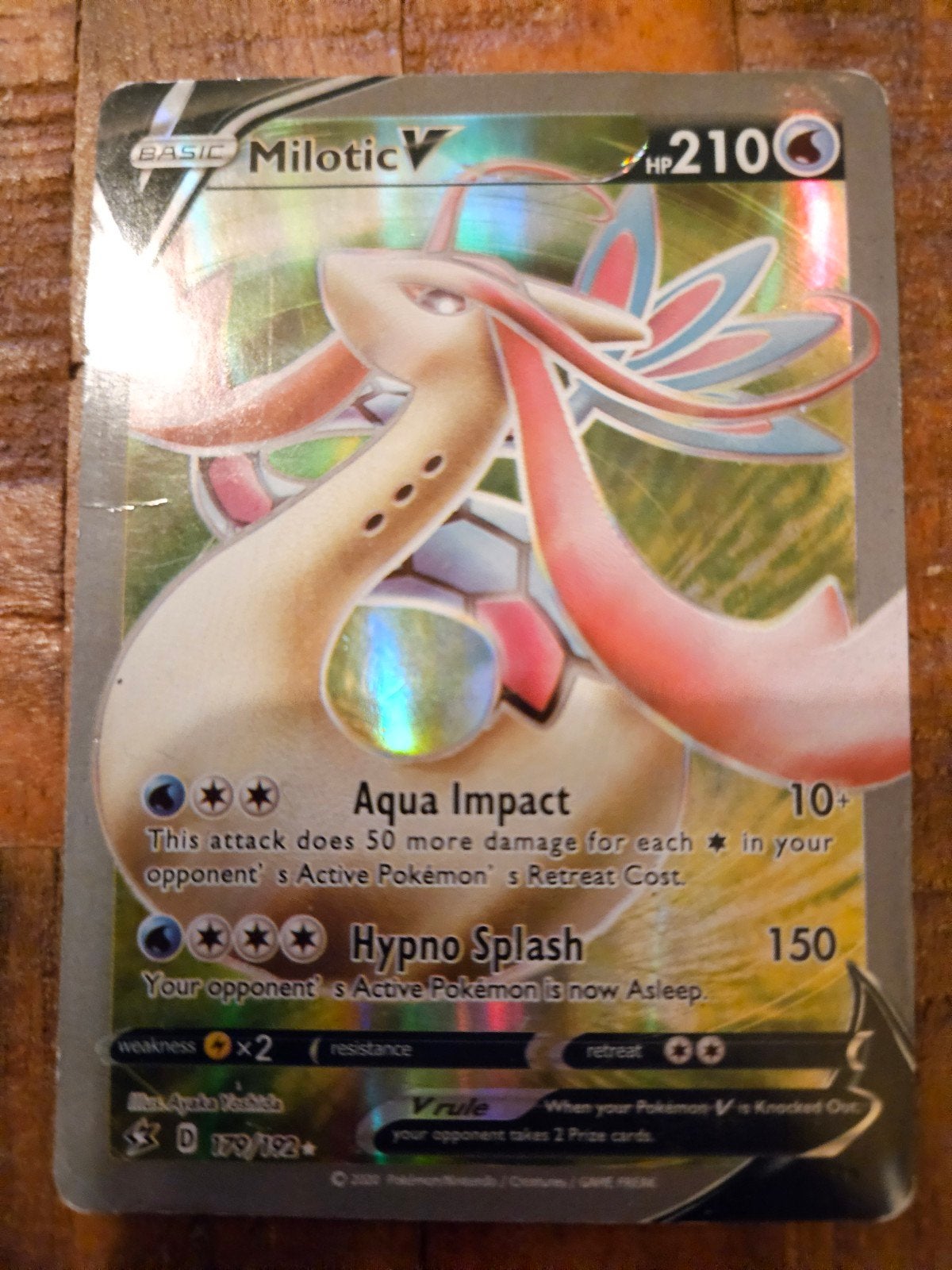 Milotic V Pokémon Kaart (179/192) - Zo goed als nieuw, Ophalen, Zo goed als nieuw, Losse kaart, Foil