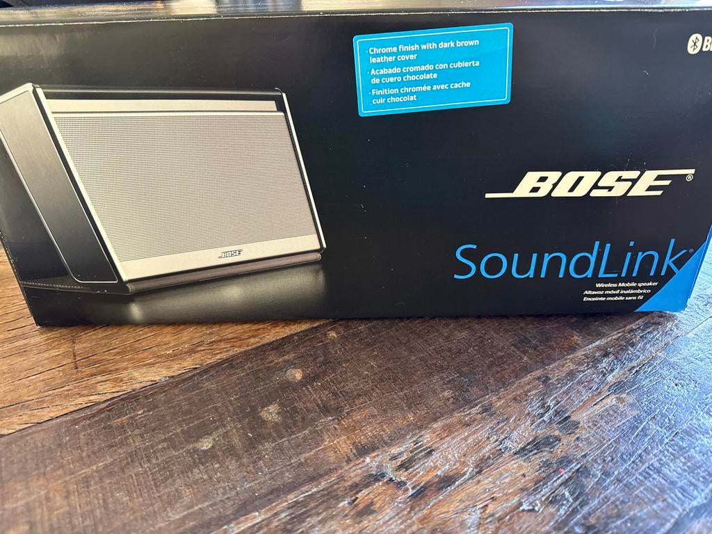 Bose SoundLink Wireless Mobile Speaker - Chroom/Bruin, Overige typen, Ophalen of Verzenden, Zo goed als nieuw, Bose