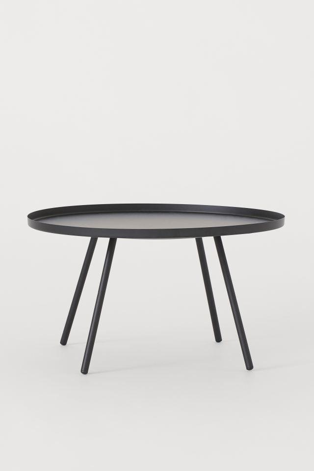 laag bijzettafeltje rond, zwart, Huis en Inrichting, Tafels | Bijzettafels, 45 tot 60 cm, Minder dan 55 cm, Metaal of Aluminium