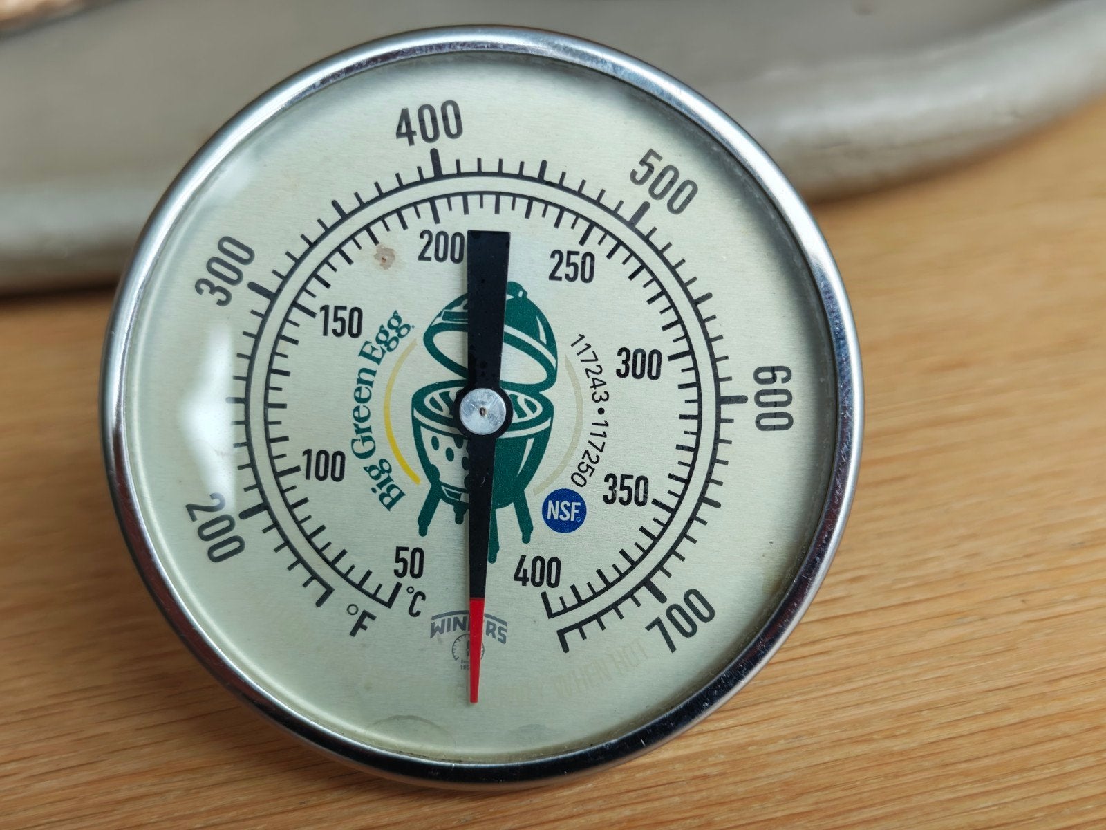 Big Green Egg Thermometer Large 8cm, Ophalen of Verzenden, Gebruikt, Big Green Egg