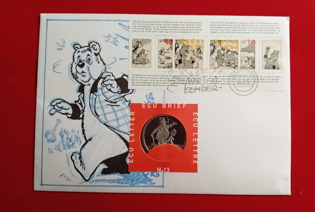 ECU brief met munt Tom Poes & Heer Bommel, Ophalen of Verzenden, Olivier B, Bommel en Tom Poes, Zo goed als nieuw, Overige typen