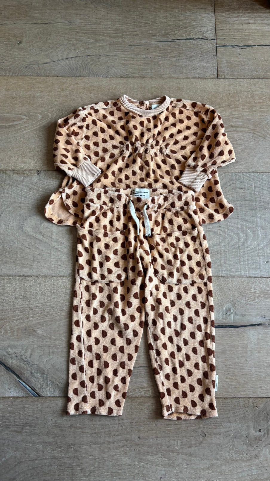 Piupiuchick set badstof pakje joggingsbroek trui 2-delig, Verzenden, Gebruikt, Meisje