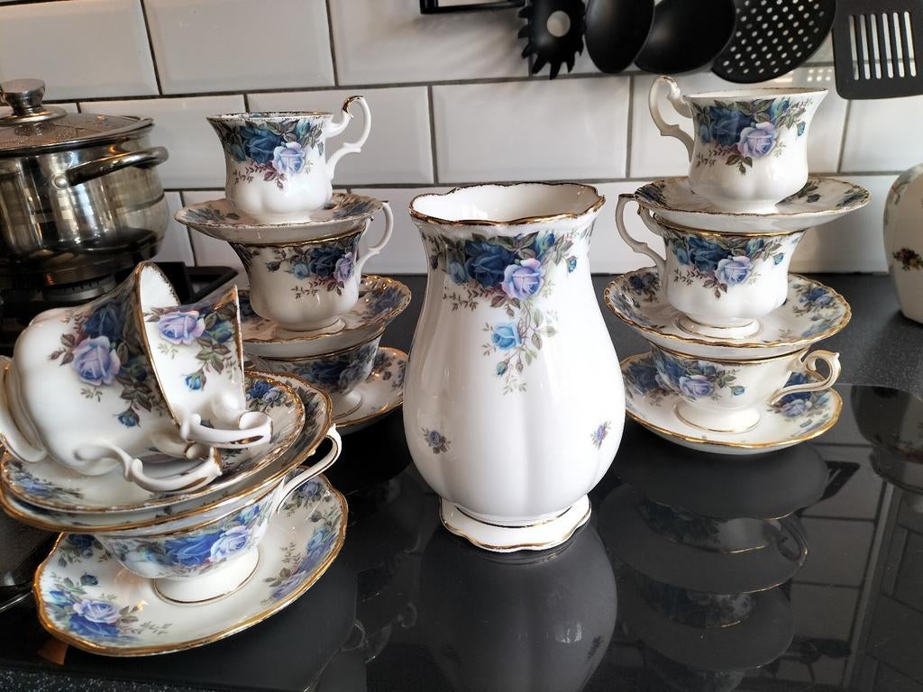 Prachtig moonlight service vaas dames en heren kopen thee ko, Antiek en Kunst, Antiek | Servies compleet, Ophalen of Verzenden