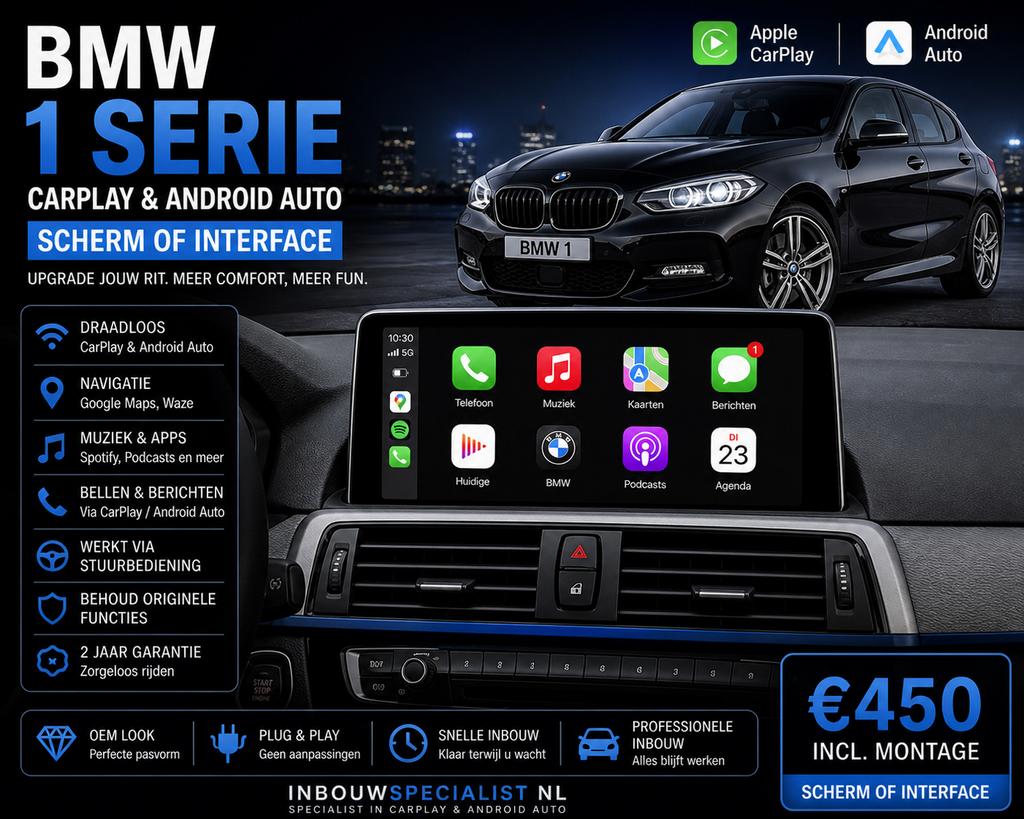 BMW 1 Serie CarPlay & Android  Scherm of Interface | Inbouw, Auto diversen, Autoradio's, Ophalen, Nieuw