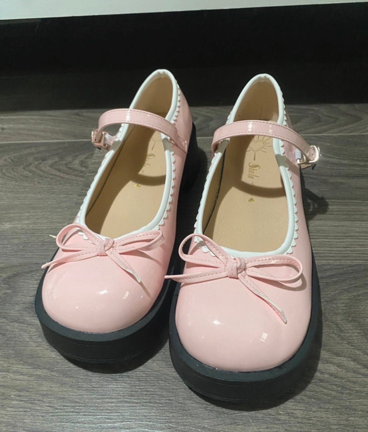Roze Mary Jane schoenen met plateauzool - Maat 39, Ophalen, Zo goed als nieuw, Roze, Schoenen met lage hakken