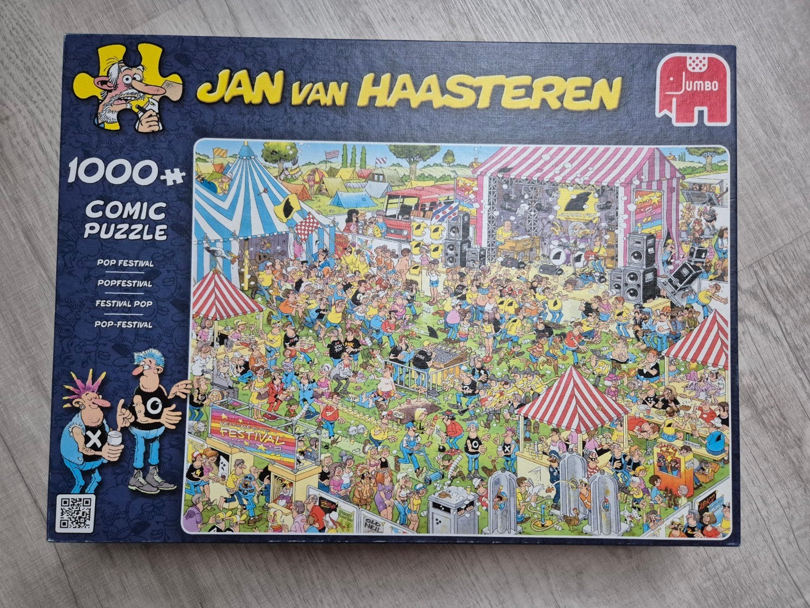 Pop Festival Jan van Haasteren 1000 Comic Puzzel, Ophalen of Verzenden, 500 t/m 1500 stukjes, Zo goed als nieuw, Legpuzzel