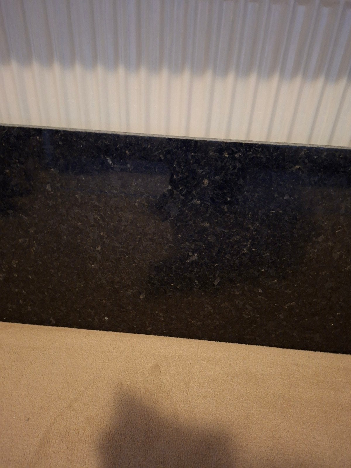 Zwarte hardsteen plaat 2.45m x 40cm, Ophalen, Gebruikt