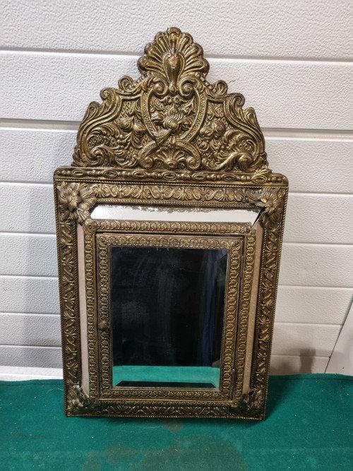 spiegelkast rococo met originele borstels messing, Ophalen of Verzenden, 'T Olde Gre-j, Info@toldegrej.nl, Endepoelstraat 20f Didam