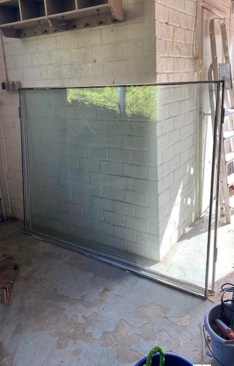1.87 bij 1.44 m dubbel glas 1keer., Ophalen, Gebruikt, Gevelraam of Ruit, 160 cm of meer