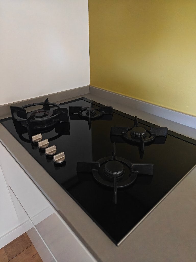Atag kookplaat gas-op-glas 80 x 52, Zo goed als nieuw, Inbouw, Gas, 4 kookzones