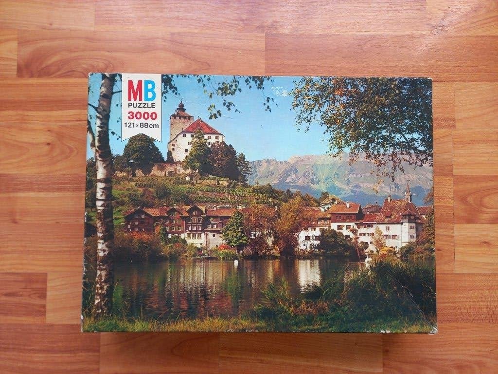 MB puzzel Bucks Switserland 3000 stukjes, Ophalen of Verzenden, Meer dan 1500 stukjes, Gebruikt, Legpuzzel