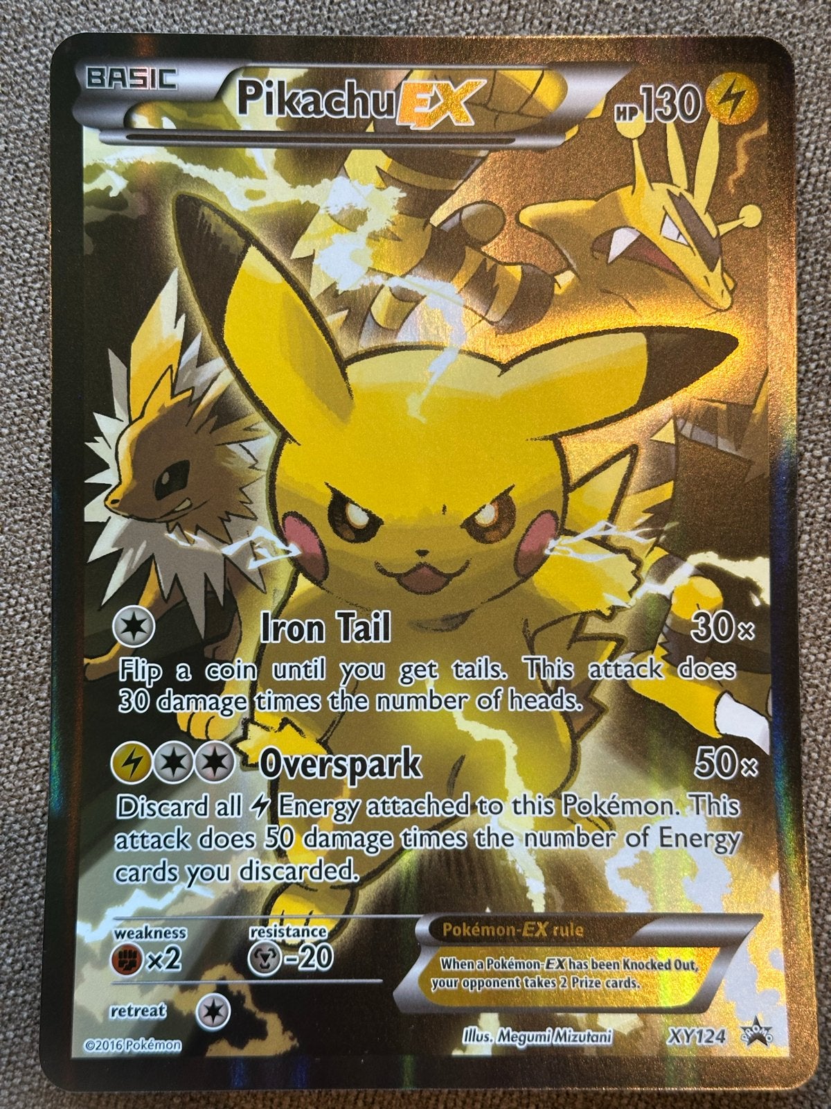 Jumbo Pikachu EX XY124 Promo Kaart, Hobby en Vrije tijd, Verzamelkaartspellen | Pokémon, Ophalen of Verzenden, Zo goed als nieuw