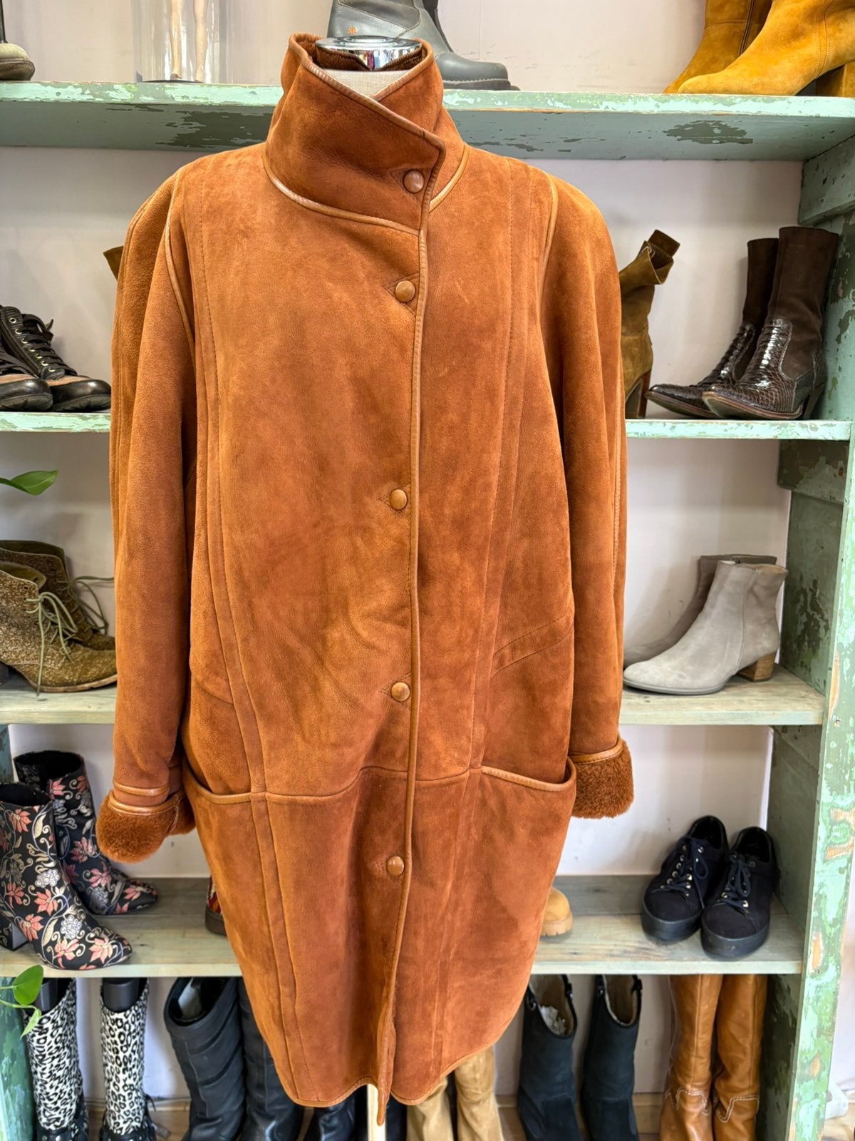 Francesco Rizzi vintage lammycoat maat L, Ophalen of Verzenden, Zo goed als nieuw, Maat 42/44 (L), Bruin