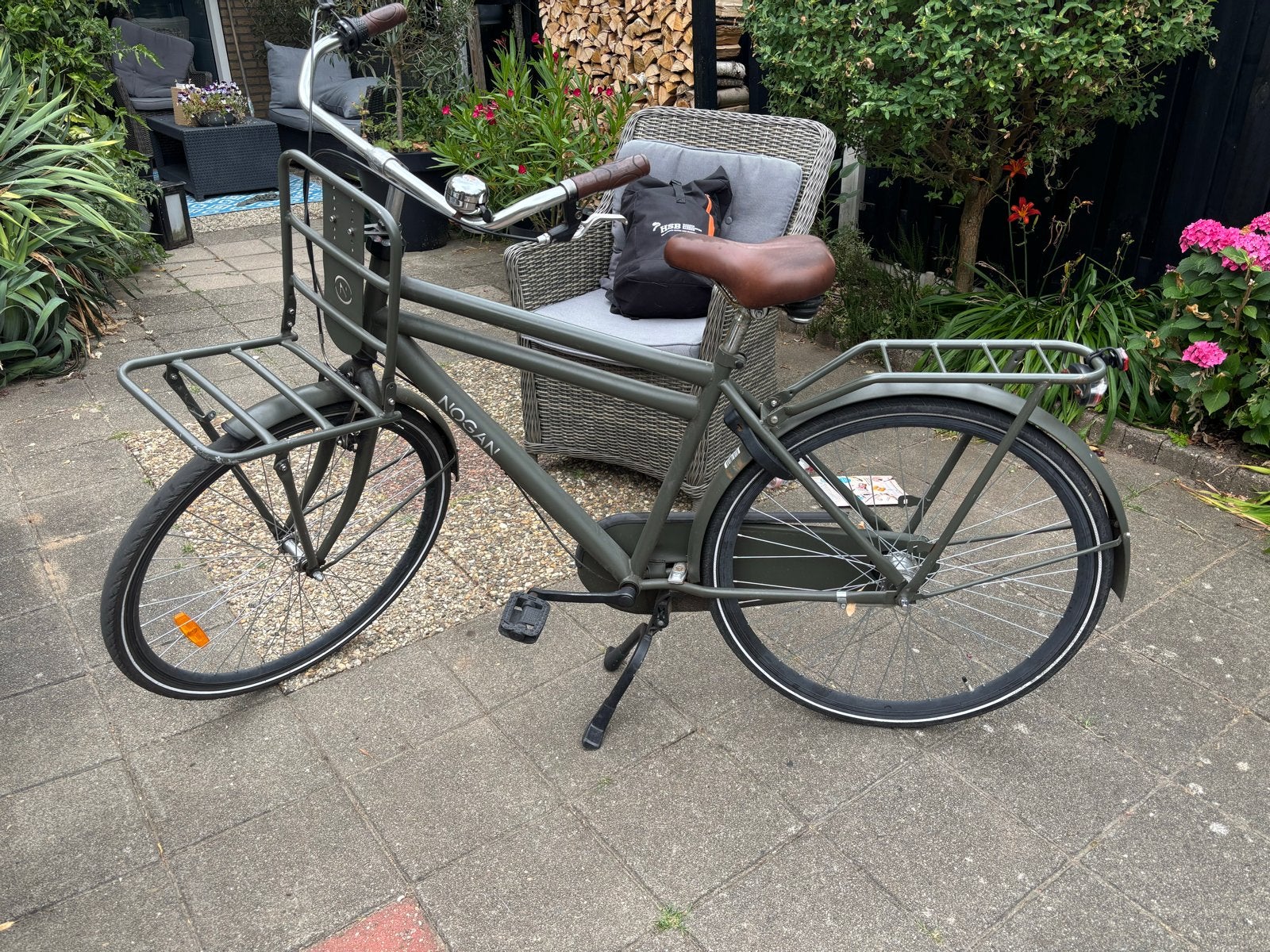 Nogan fiets met voordrager en terugtraprem, Overige merken, Terugtraprem, Gebruikt, Versnellingen
