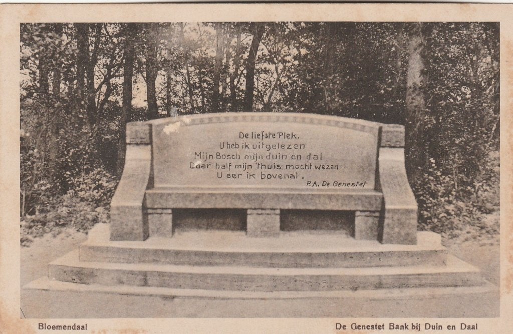 bloemendaal- de genestet bank 1917, Ophalen of Verzenden, Voor 1920, Noord-Holland