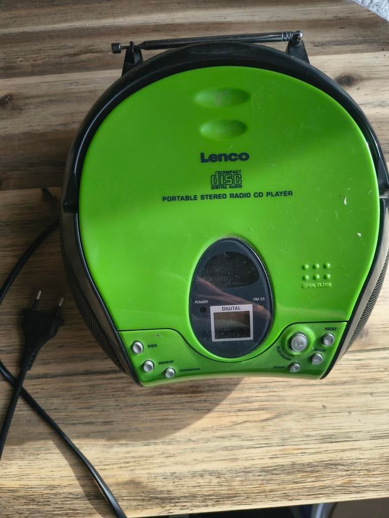 Lenco Draagbare Stereo Radio CD Speler - Groen, Ophalen of Verzenden, Gebruikt, Overige merken, Draagbaar