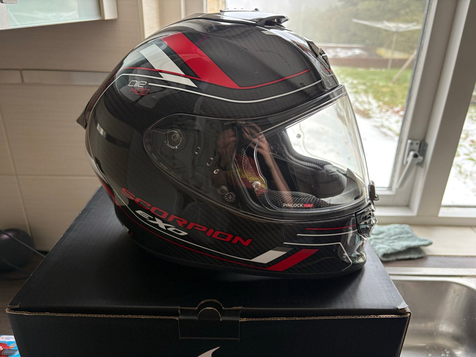 Scorpion EXO-1400 EVO II Carbon motorhelm maat L, Overige merken, Heren, Ophalen of Verzenden, Integraalhelm