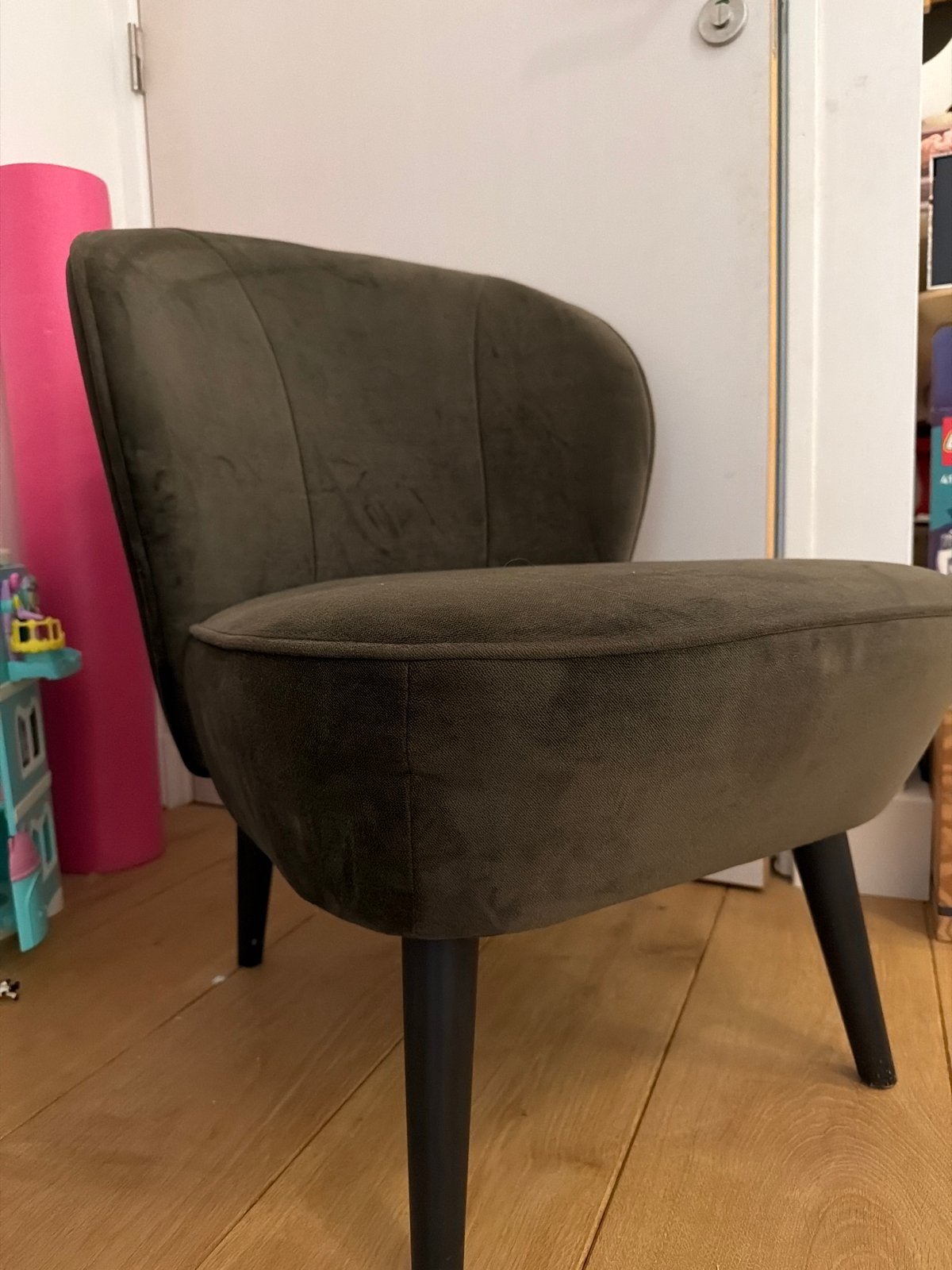 Donkergroene velvet stoel van Woood, Ophalen, Gebruikt, Overige kleuren, Eén