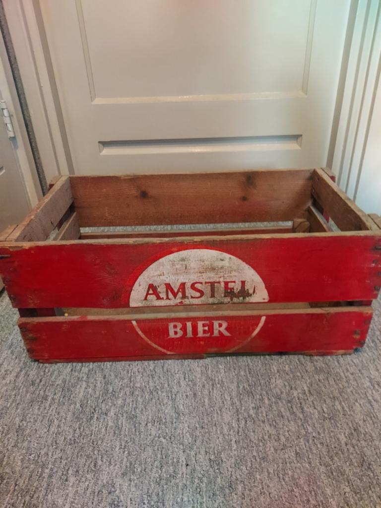 Vintage Amstel Bier krat - Houten bierkrat, Verzamelen, Ophalen, Gebruikt, Overige typen, Amstel