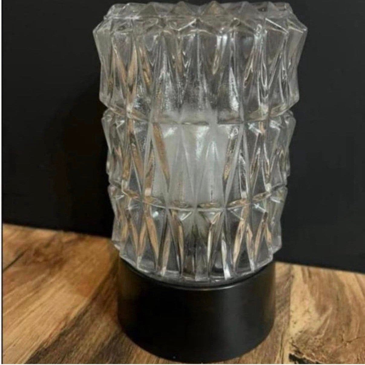 Vintage plafondlamp met schroefglas helder in reliëf, Huis en Inrichting, Lampen | Plafondlampen, Ophalen of Verzenden, Zo goed als nieuw