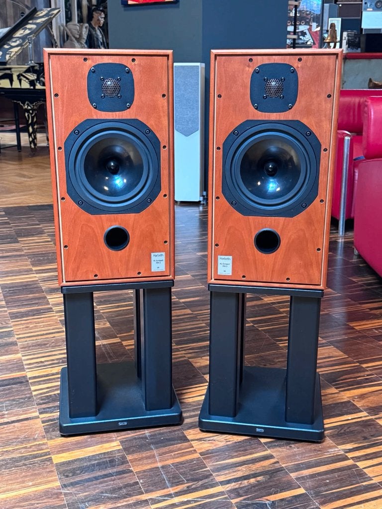 Harbeth HL Compact 7es-3 + Skylan stands, Audio, Tv en Foto, Gebruikt, Minder dan 60 watt, Front, Rear of Stereo speakers, Ophalen