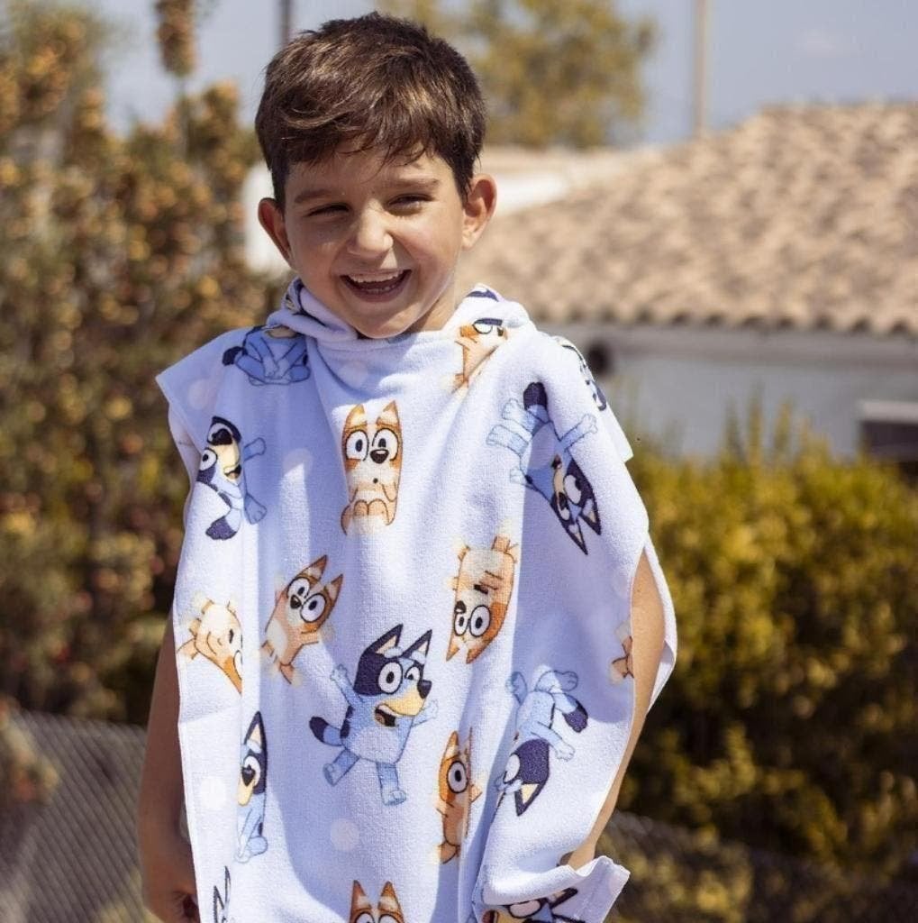 Bluey en Bingo Badponcho / Badcape - Sneldrogend, Kinderen en Baby's, Bluey, Jongen of Meisje, One size, Nieuw