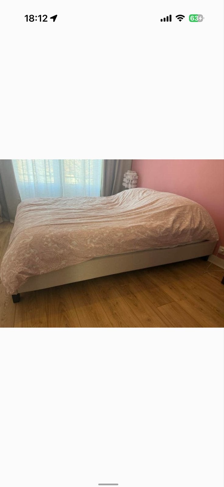 Queen size bed - brand new!!, Huis en Inrichting, Beige, Tweepersoons, Zo goed als nieuw, 200 cm