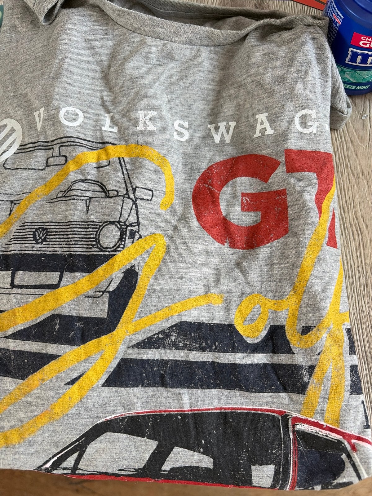 T-Shirt Volkswagen XL - Grijs met VW Golf GTI print, Ophalen of Verzenden, Gedragen, Maat 56/58 (XL), Grijs