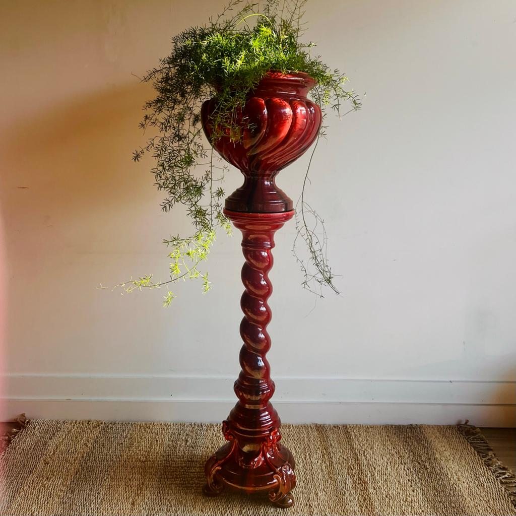 SALE Antieke Art Nouveau Piedestal zuil - Rood geglazuurd, Huis en Inrichting, Woonaccessoires | Zuilen en Pilaren, Ophalen, Gebruikt
