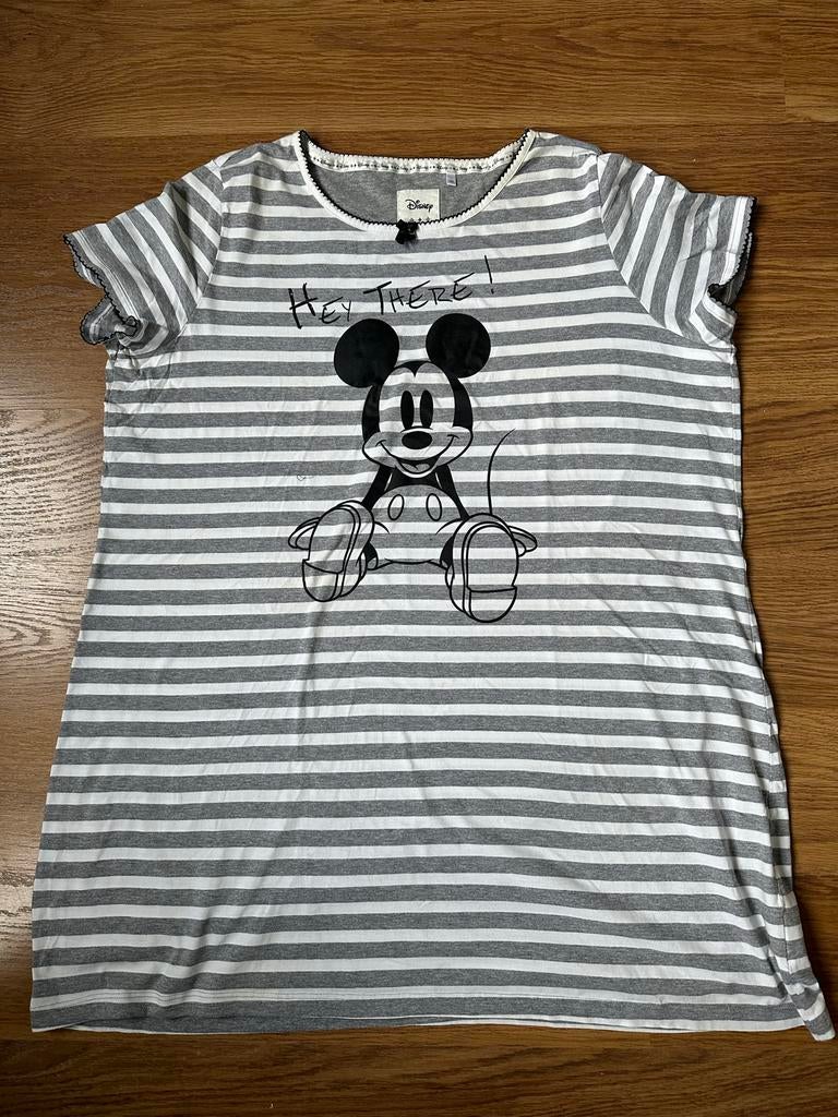 Nachtpon met Mickey Mouse, grijs gestreept - Maat XXL, Ophalen of Verzenden, Gedragen, Maat 46/48 (XL) of groter