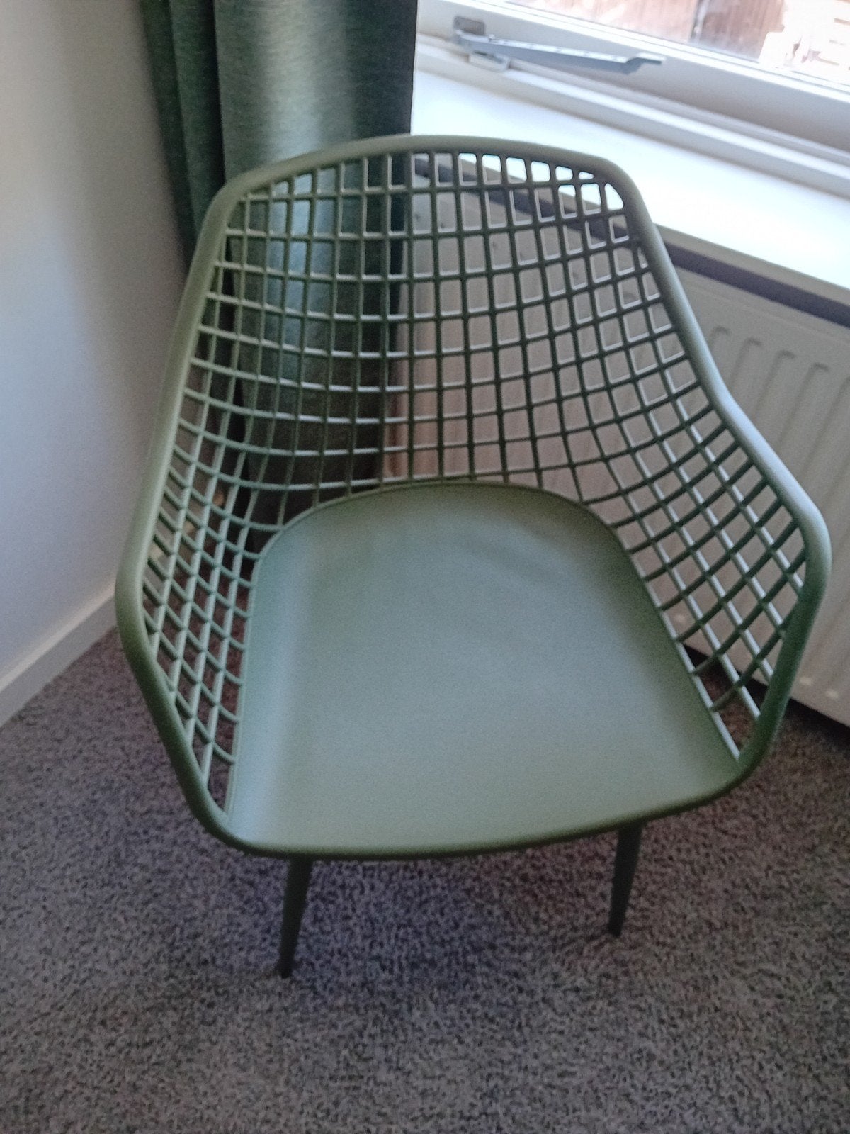 Groene kuipstoel webbing, Tuin en Terras, Ophalen, Zo goed als nieuw