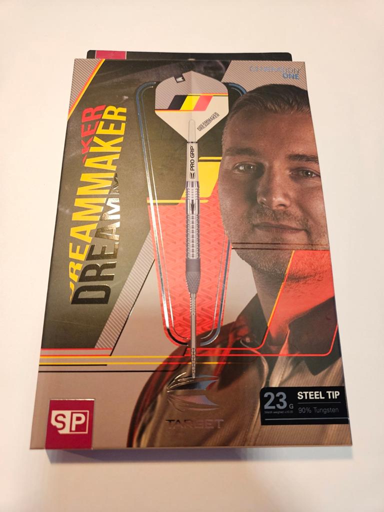 Target Dimitri vd Bergh G1 23 gram, Sport en Fitness, Darts, Ophalen of Verzenden, Zo goed als nieuw, Pijlen