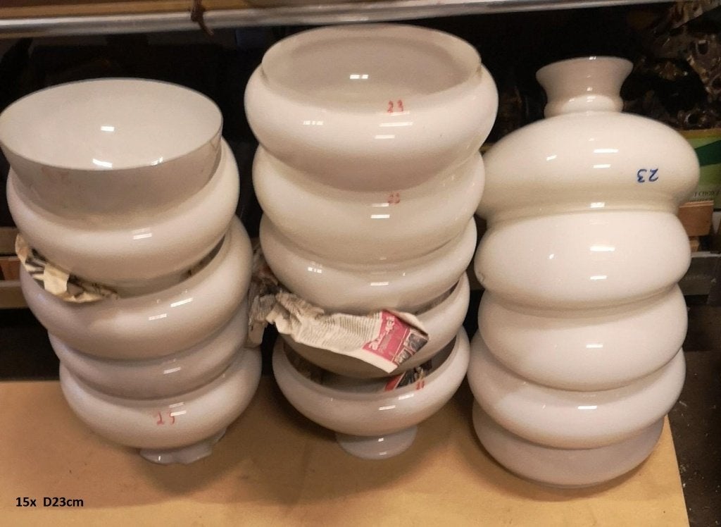 100x witte glazenkappen voor olielampen, Ophalen of Verzenden