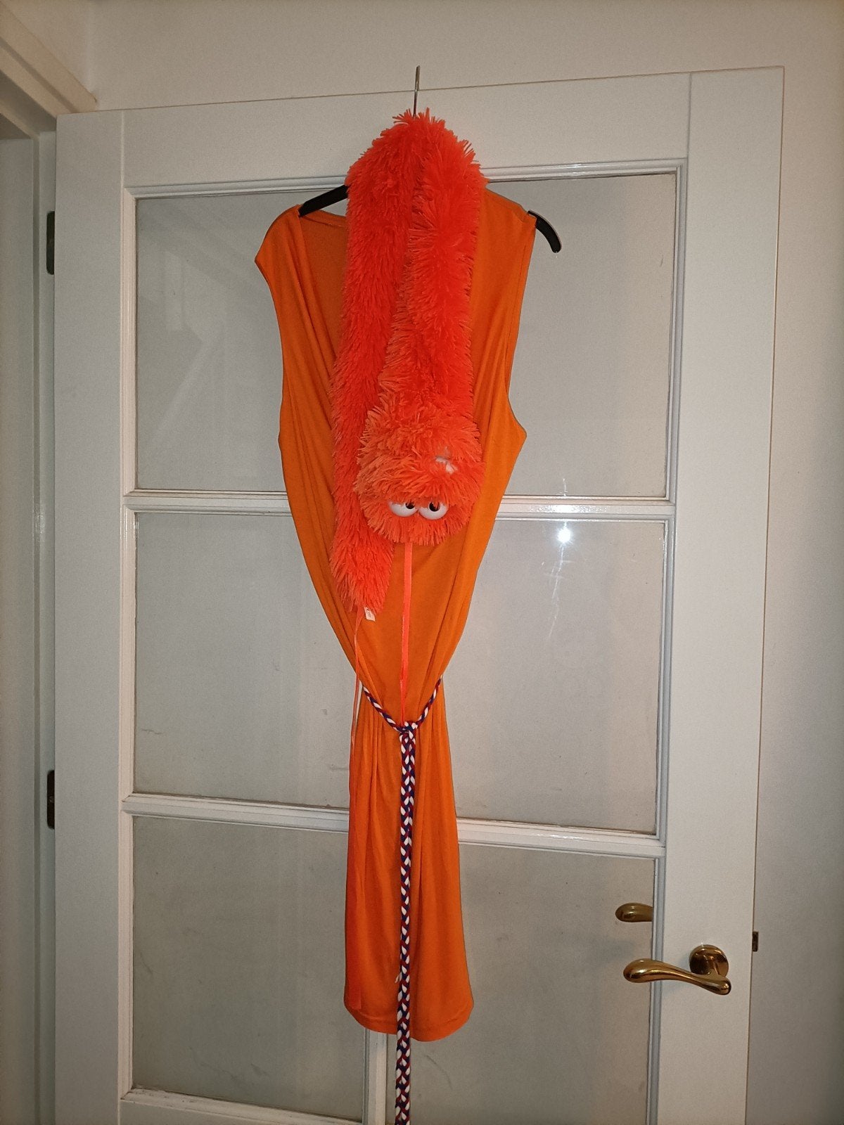 Dé oranje Bavaria jurk met beesies boa handpop, Maat 38/40 (M), Oranje, Ophalen of Verzenden, Zo goed als nieuw