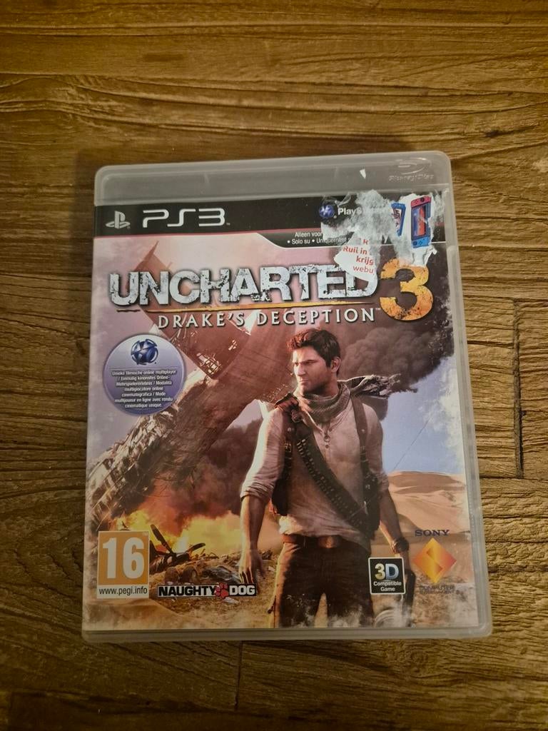 Uncharted 3: Drake's Deception - PlayStation 3, Spelcomputers en Games, Avontuur en Actie, Online, Gebruikt, 1 speler