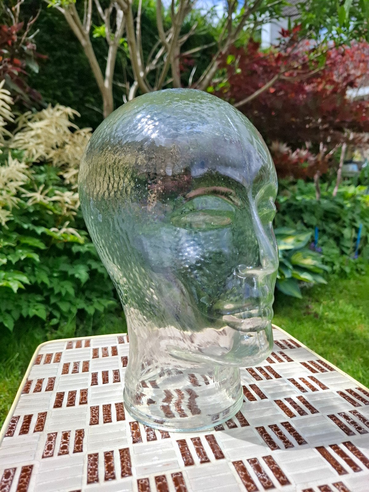 Vintage glazen hoofd, mannequin, Ophalen of Verzenden