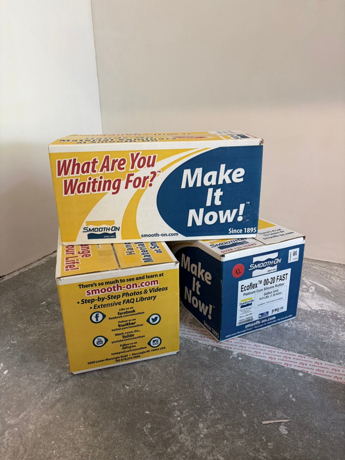 3x 7,26 kg Smooth-on ecoflex 00-20 FAST, Hobby en Vrije tijd, Cursusmateriaal, Ophalen of Verzenden, Nieuw, Meerdere media, Kunst en Creatief