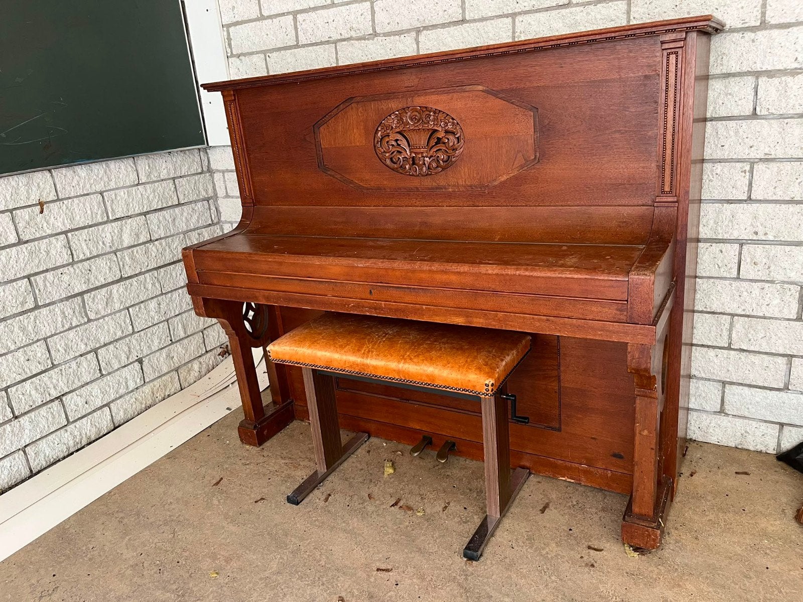 Johan Kuhse Piano - Klassieke Houten Piano, Muziek en Instrumenten, Piano's, Ophalen, Gebruikt, Bruin, Piano