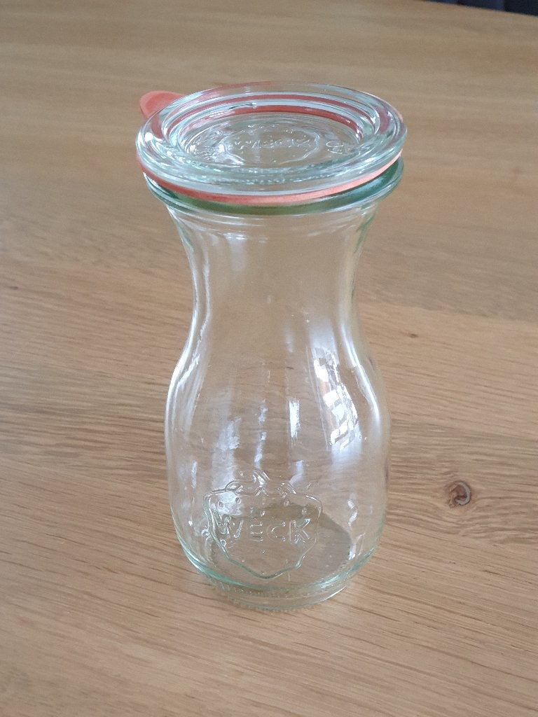 kleine weckfles, Ophalen of Verzenden, Zo goed als nieuw, Glas, Pot, Bus of Blik