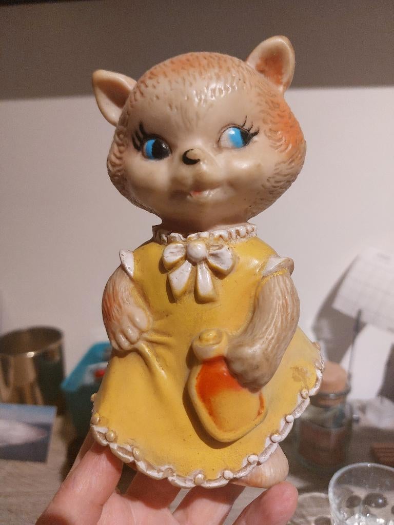 Vintage piepbeest kat, Ophalen of Verzenden, Gebruikt
