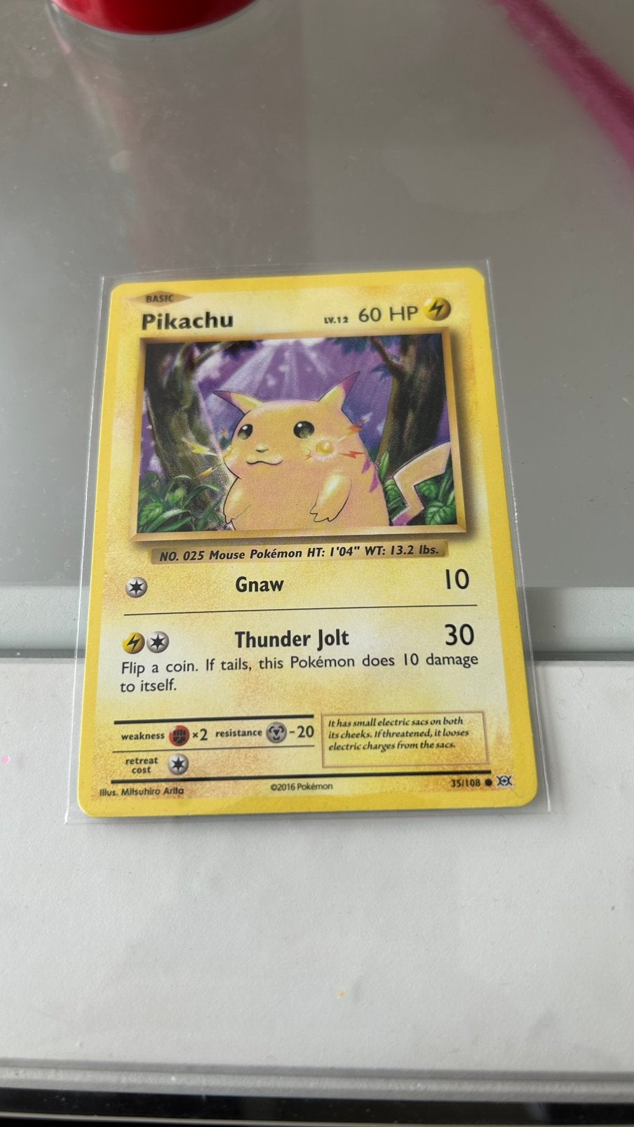 Pikachu Basic Pokemon card 35/108 LV12 60HP - good condition, Ophalen of Verzenden, Zo goed als nieuw, Losse kaart