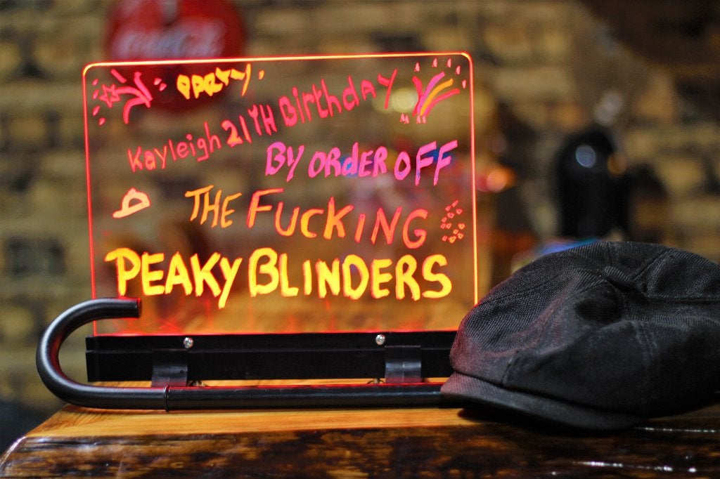 Led schrijfbord - Led decoratie - Mancave - LED, Kouwehoek 1b, Meerkleurig, Nieuw, Glas